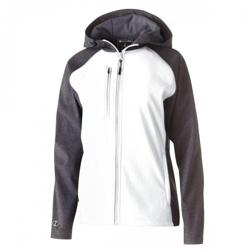 Ladies' Raider Softshell Jacket Carbon Print/White Medium