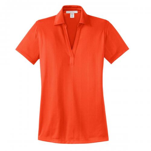 Port Authority Ladies Performance Fine Jacquard Polo Autumn Orange Large