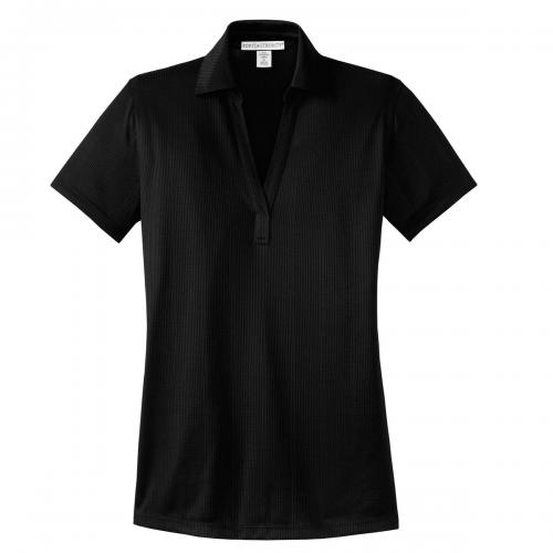 Port Authority Ladies Performance Fine Jacquard Polo Black Medium