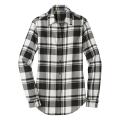 Port Authority Ladies Plaid Flannel Tunic Snow White/Black Large