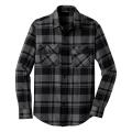 Port Authority Plaid Flannel Shirt Grey/ Black Large