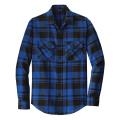 Port AuthorityÃ‚ Plaid Flannel Shirt- Royal/ Black XSmall